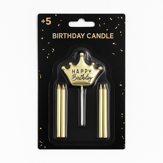 Lumânări aniversare aurii „Happy Birthday”