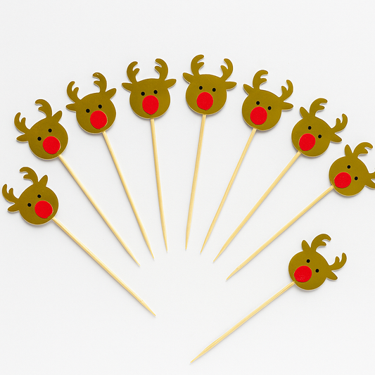 Bețișoare decorative reni Crăciun - 10 buc.