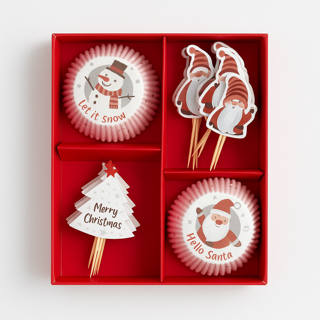 Set decorațiuni cupcakes Crăciun