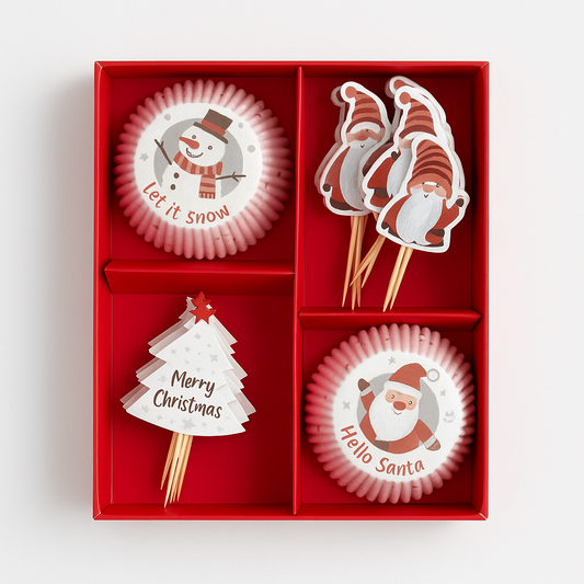 Set decorațiuni cupcakes Crăciun